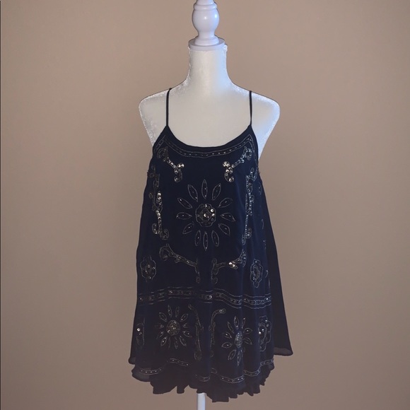 American Eagle Outfitters Navy Blue Sequin Dress